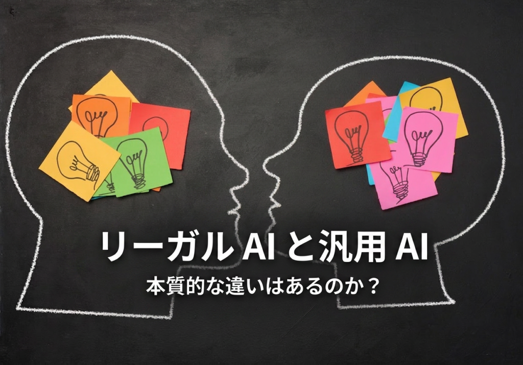 リーガルAIと汎用AIの本質的な違いを示す図