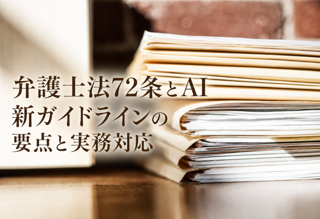 弁護士法72条とAI｜新ガイドラインから考えるリーガルAIと弁護士の役割
